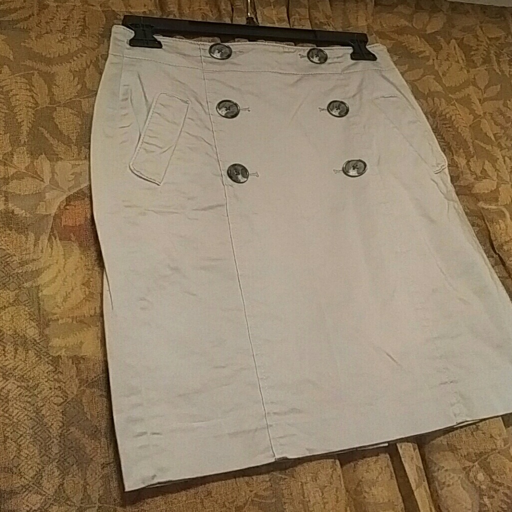 Ann Taylor six button Pencil Skirt HAS POCKETS